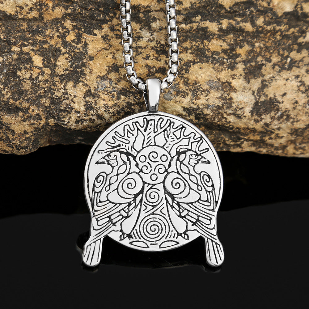 Viking Style Odin's Raven Necklace