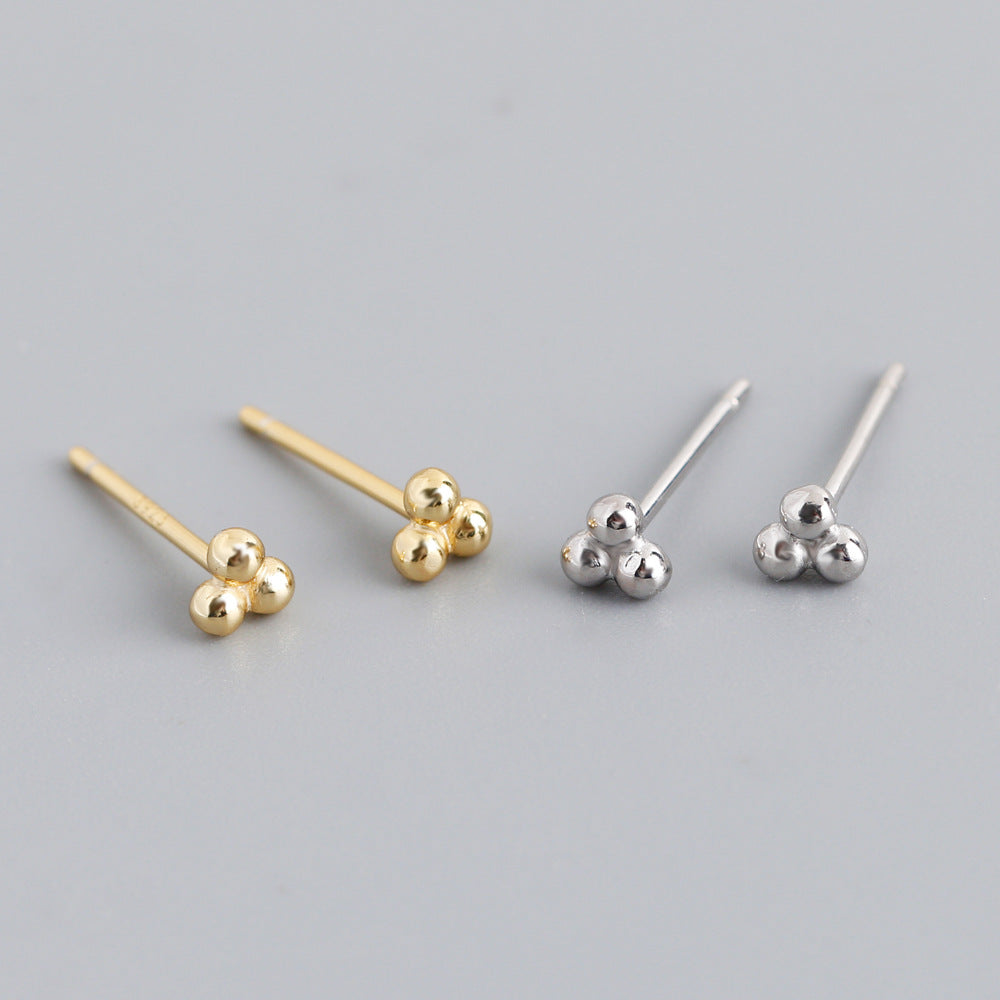 S925 Silver Small Polka Dot Shape Earrings