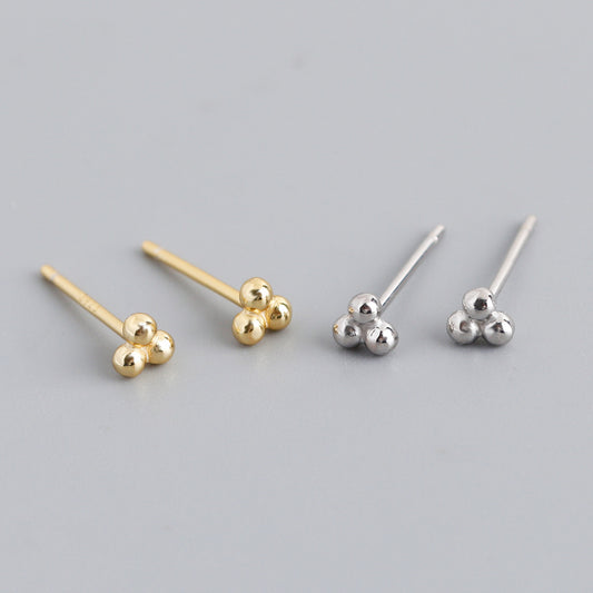 S925 Silver Small Polka Dot Shape Earrings