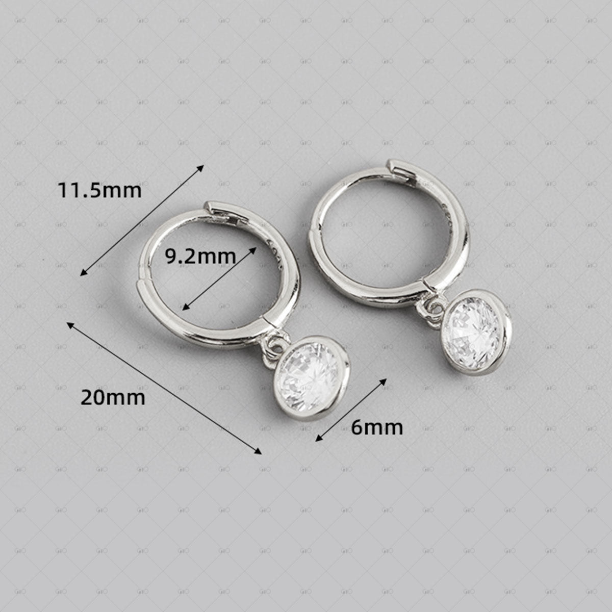 S925 Silver Multi-color Round Zircon Earrings