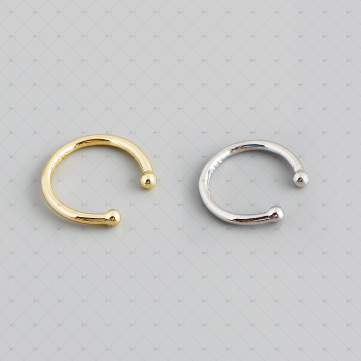 S925 Silver C-shaped Ear Cuff Earrings