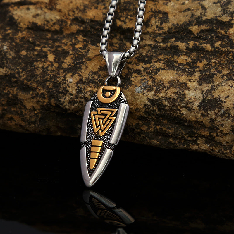 Viking Style Arrow Triangle Logo Necklace