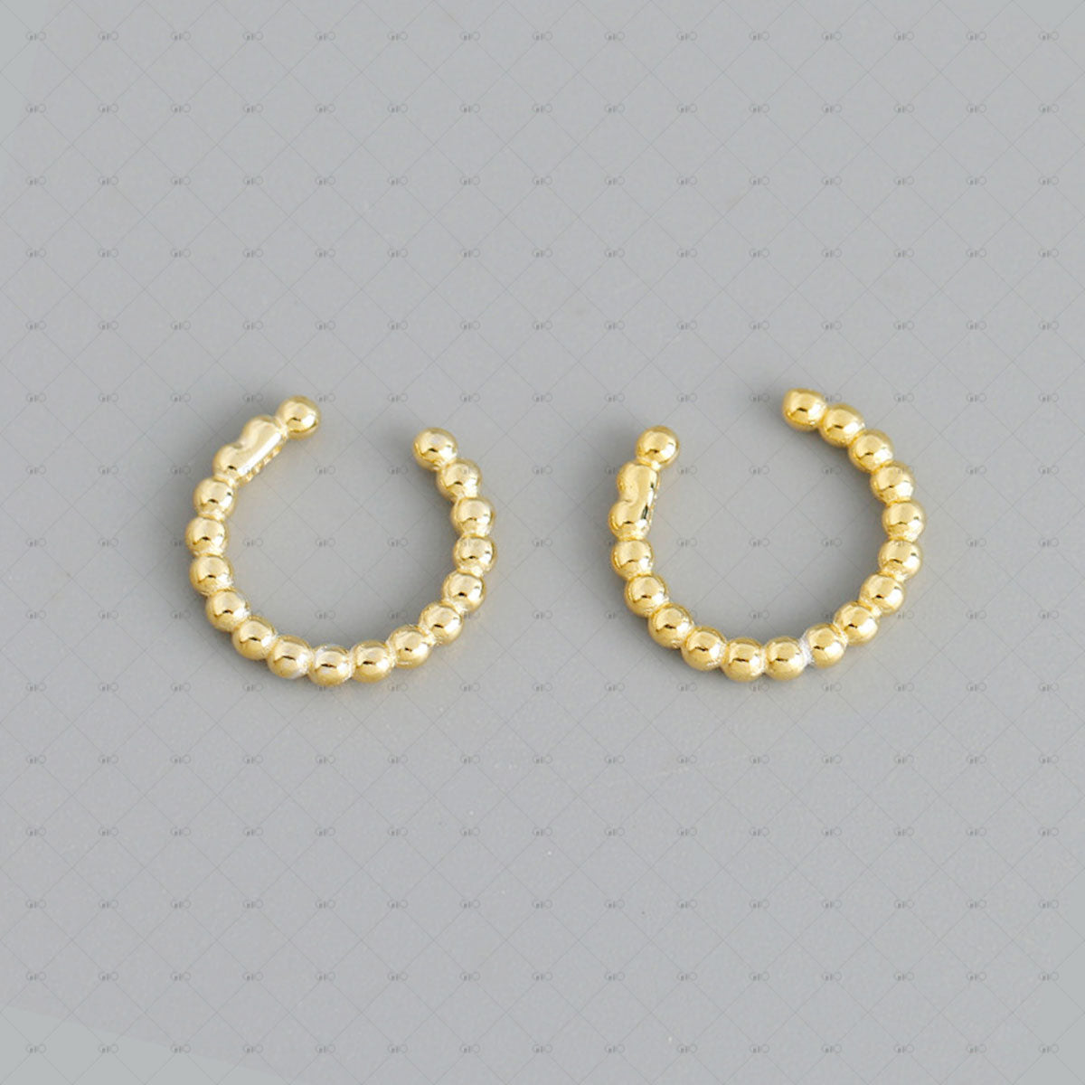 S925 Silver Bead Shape Ear Cuff Earrings