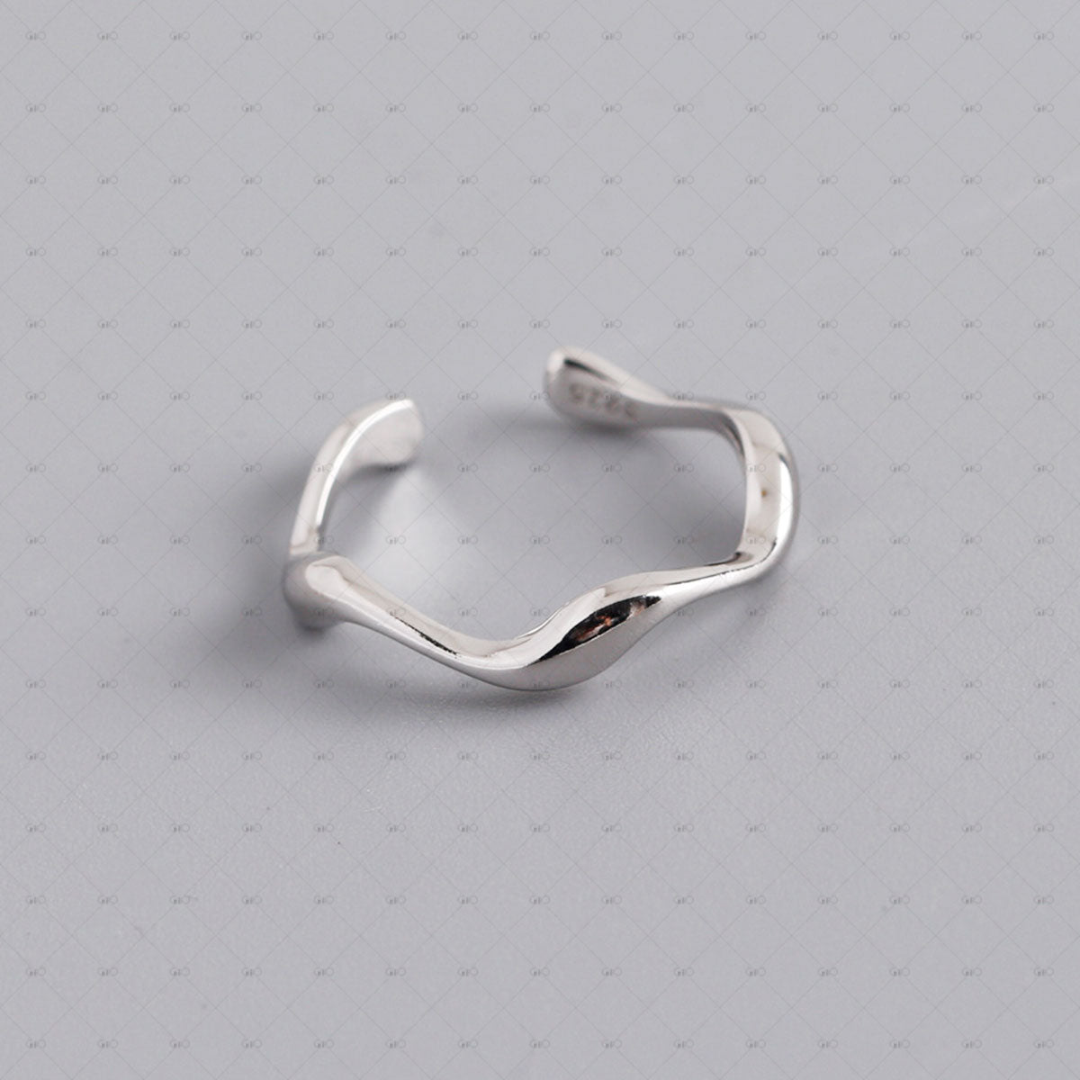 S925 Silver Simple Ripple Shape Ring