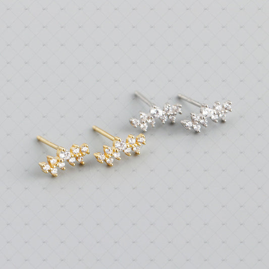 S925 Silver Geometric Shape Zircon Earrings