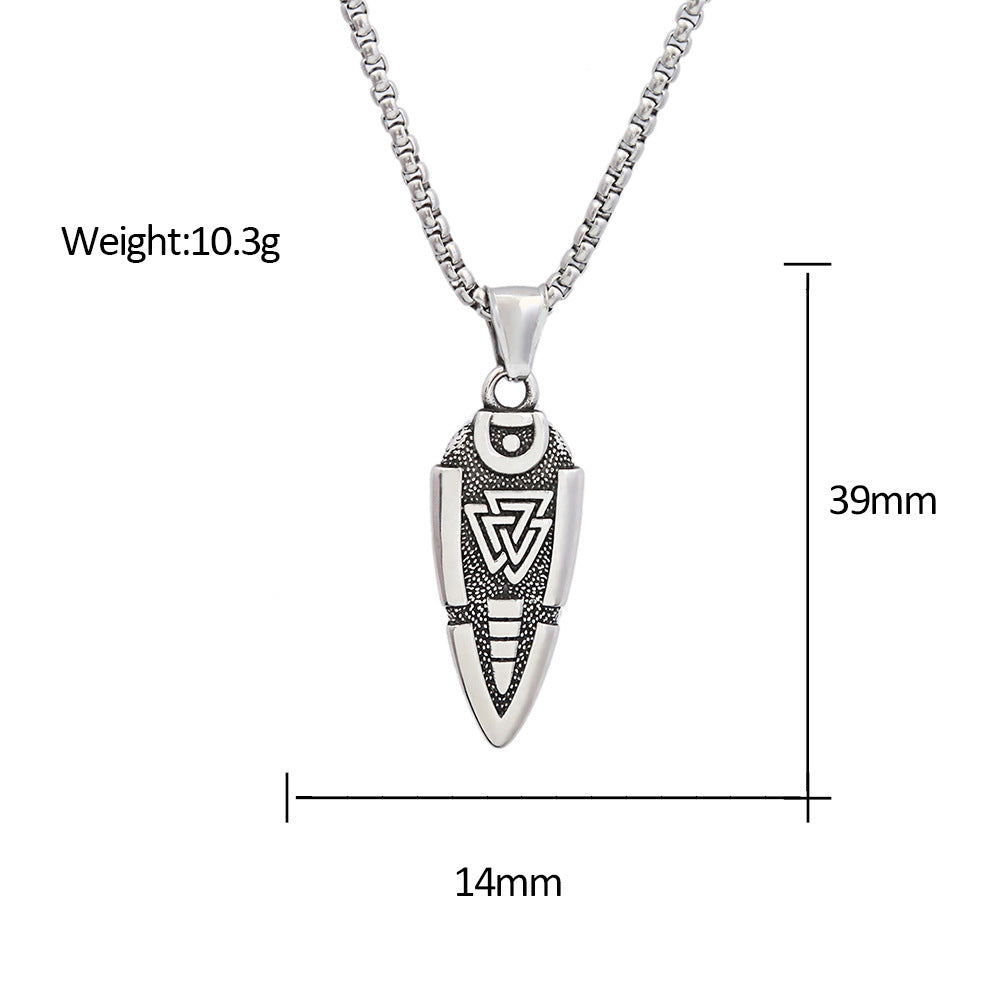 Viking Style Arrow Triangle Logo Necklace