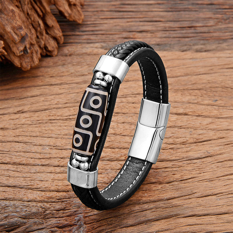 Retro Ethnic Style Men's Woven Dzi Bracelet