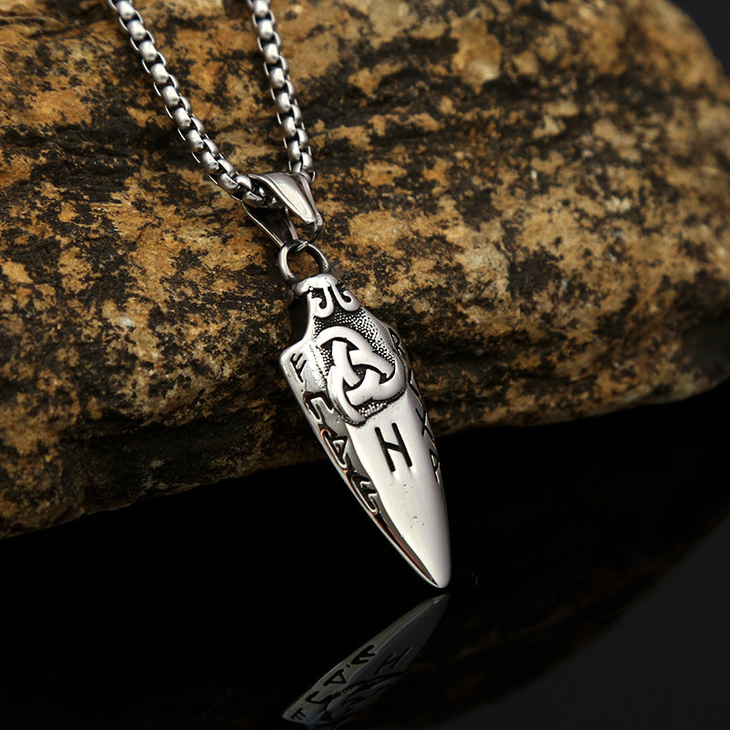 Viking Style Triangular Spear Letter Necklace