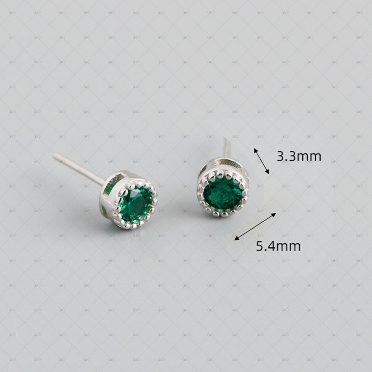 S925 Silver Multi-Color Zircon Round Earrings