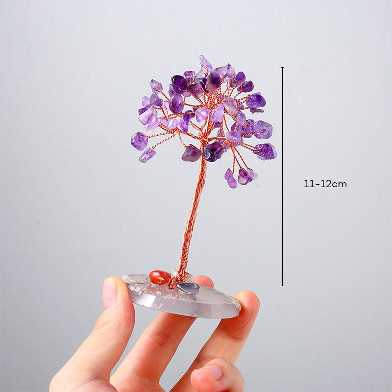 Natural Amethyst Agate Negative Tree of Life Ornaments