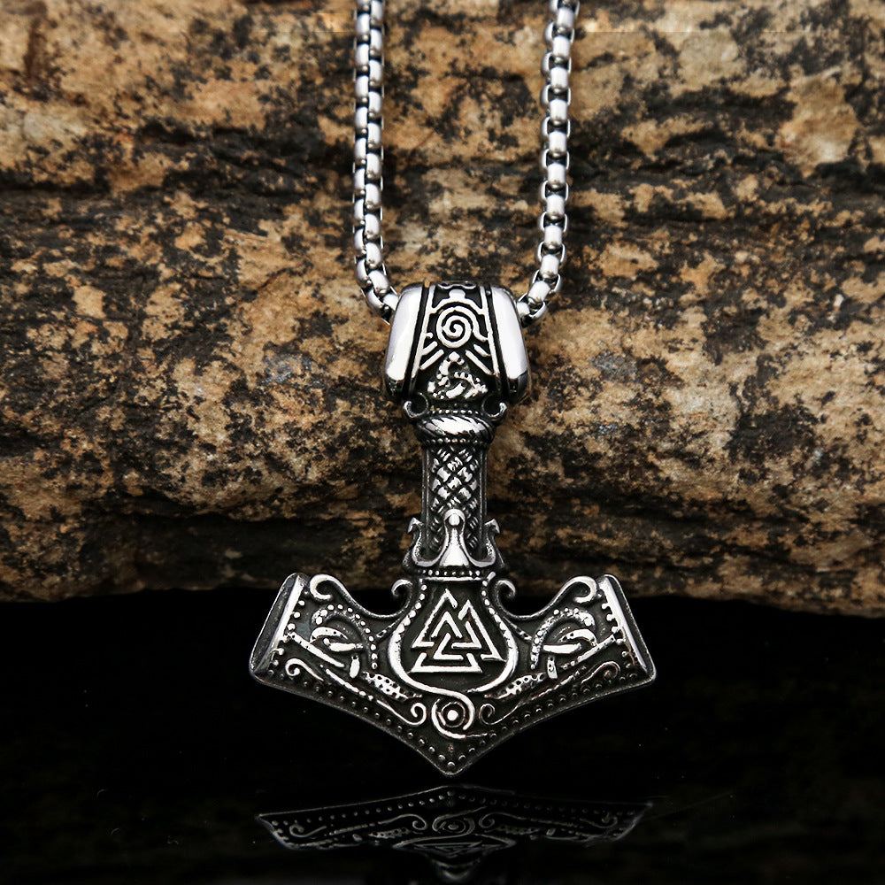 Viking Style Thor's Hammer Odin Necklace