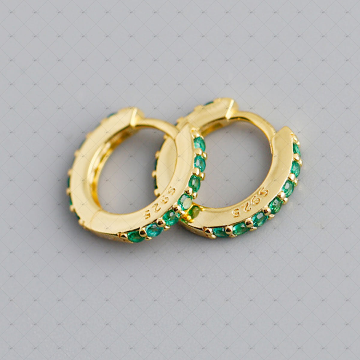 S925 Silver Round Multi-color Zircon Earrings