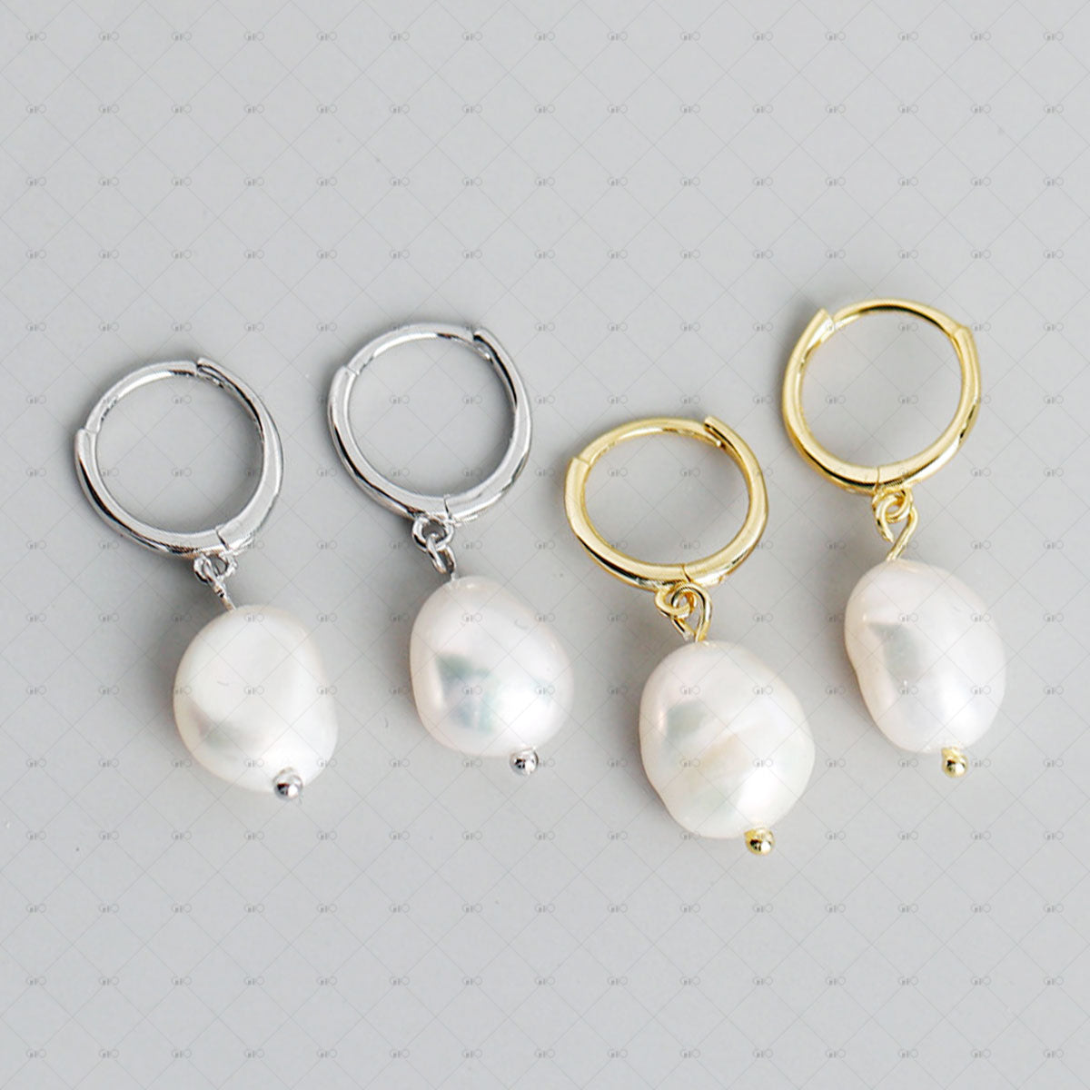 S925 Silver Baroque Freshwater Pearl Stud Earrings