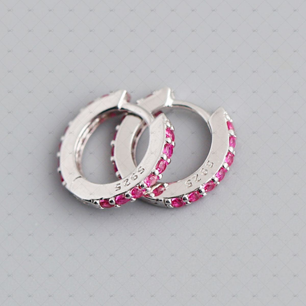 S925 Silver Round Multi-color Zircon Earrings