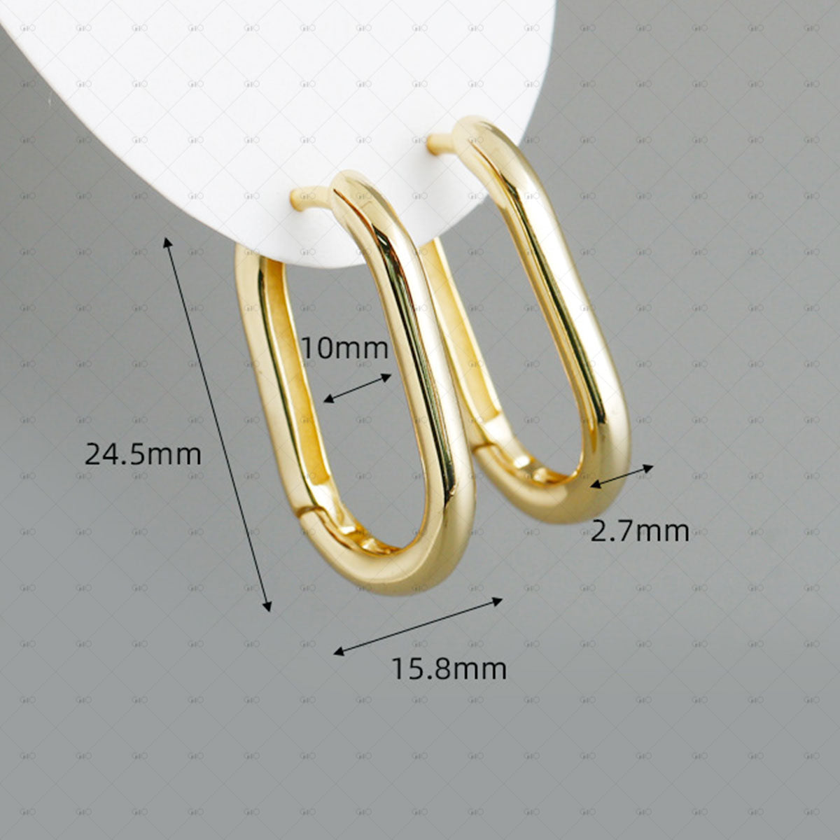 S925 Silver Simple Glossy Oval Shape Zircon Earrings