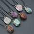 Topaz Pendant Amethyst Necklace Wrapped in Silk