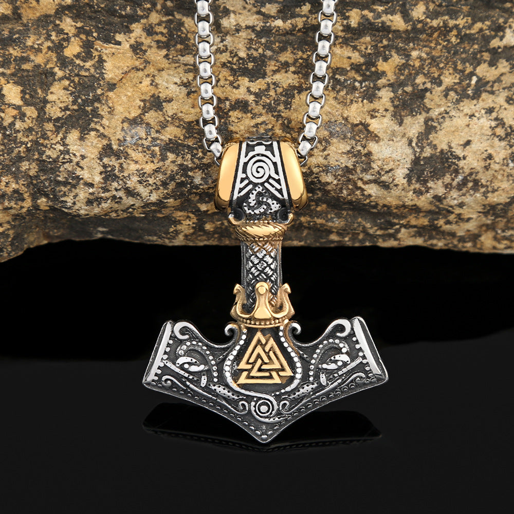 Viking Style Thor's Hammer Odin Necklace