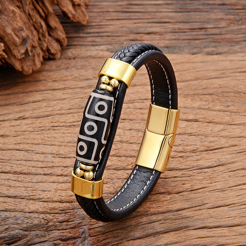 Retro Ethnic Style Men's Woven Dzi Bracelet