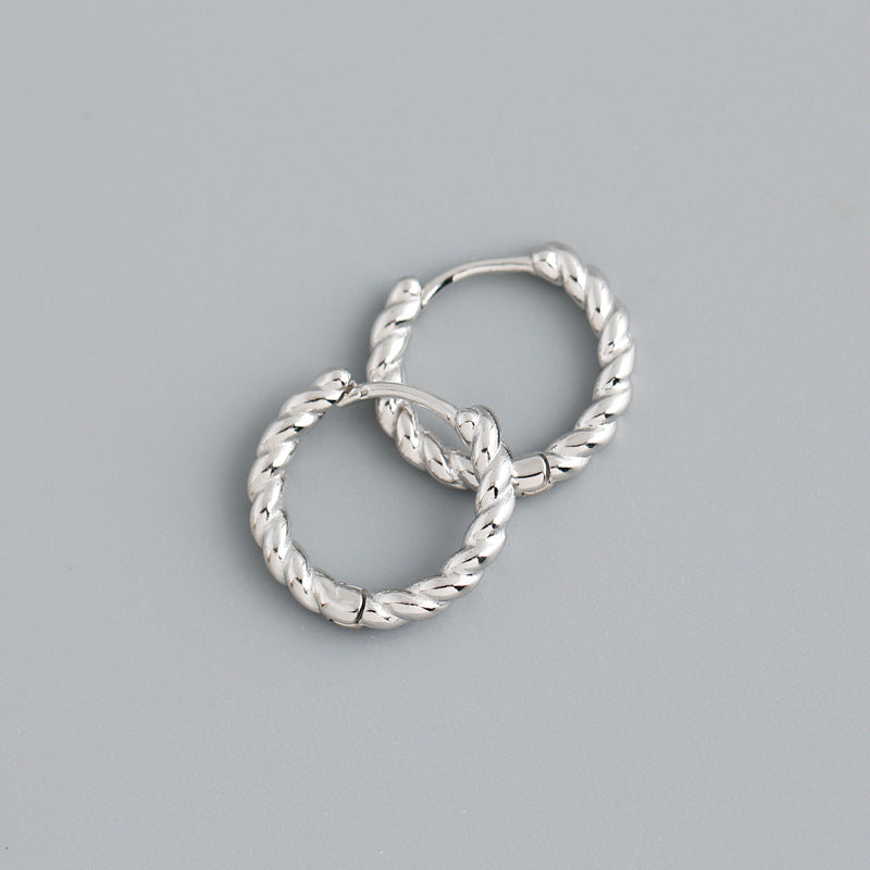 S925 Silver Twisted Twist Earrings