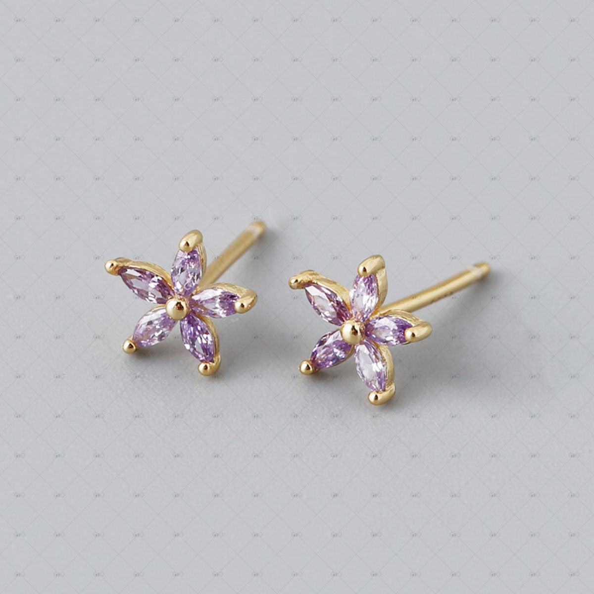 S925 Silver Plum Blossom Marquise Zircon Earrings