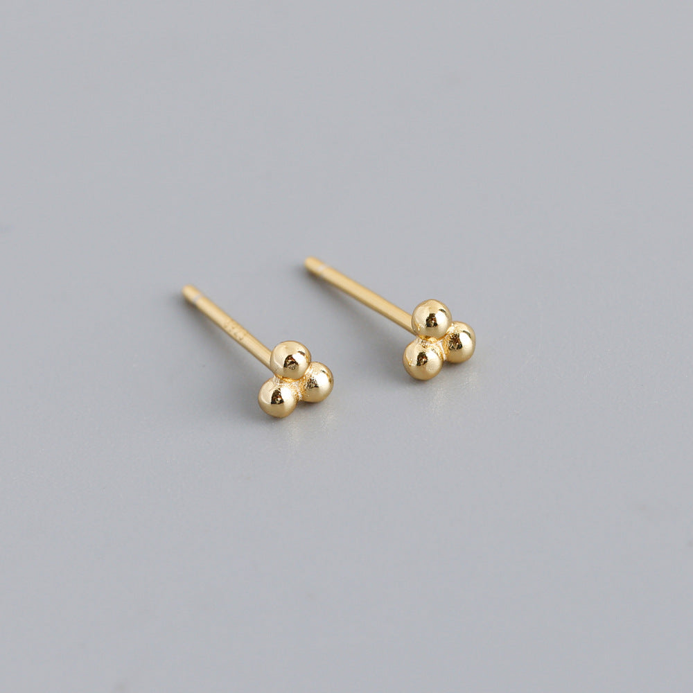 S925 Silver Small Polka Dot Shape Earrings