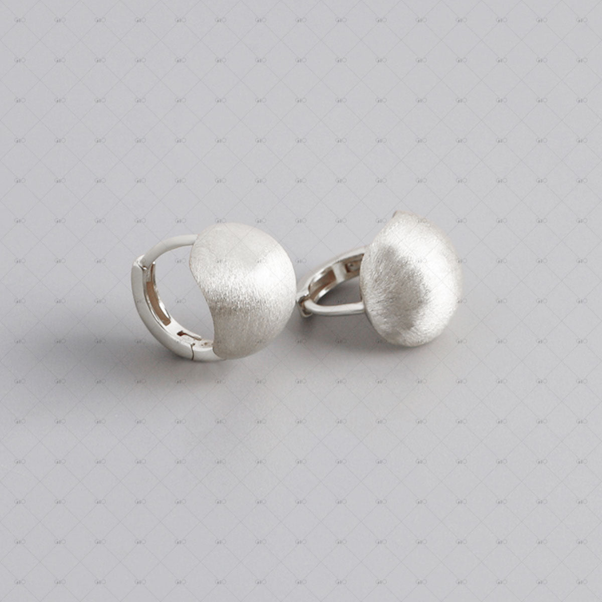 S925 Silver Simple Brushed Matte Ball Round Earrings