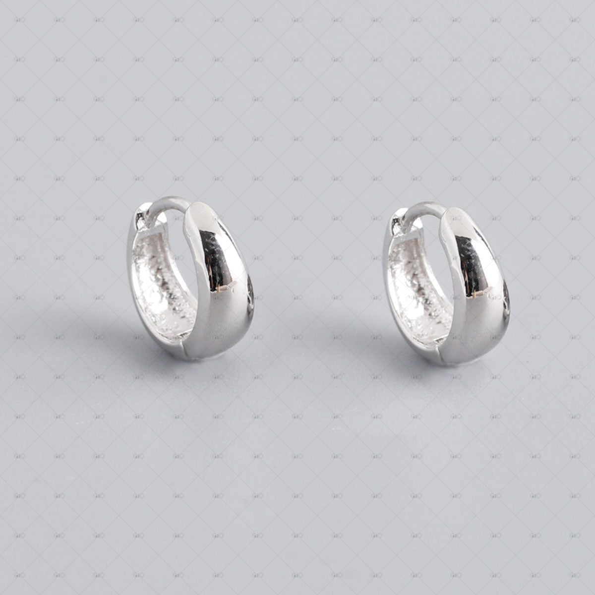 S925 silver classic wide circle earrings