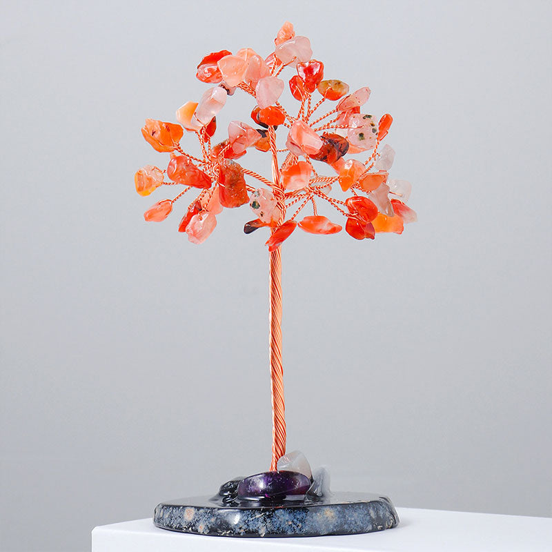 Natural Amethyst Agate Negative Tree of Life Ornaments