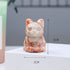 Natural Crystal Rough Stone Polished Cat Animal Ornaments