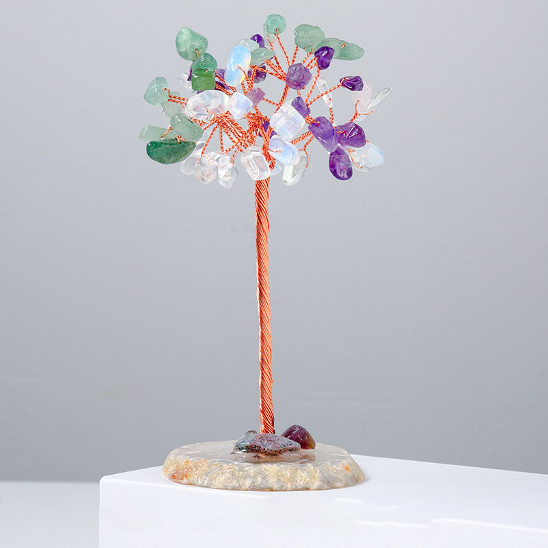 Natural Amethyst Agate Negative Tree of Life Ornaments