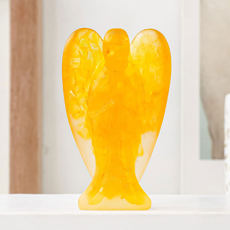 Natural Crystal Gravel Glue Angel Ornaments