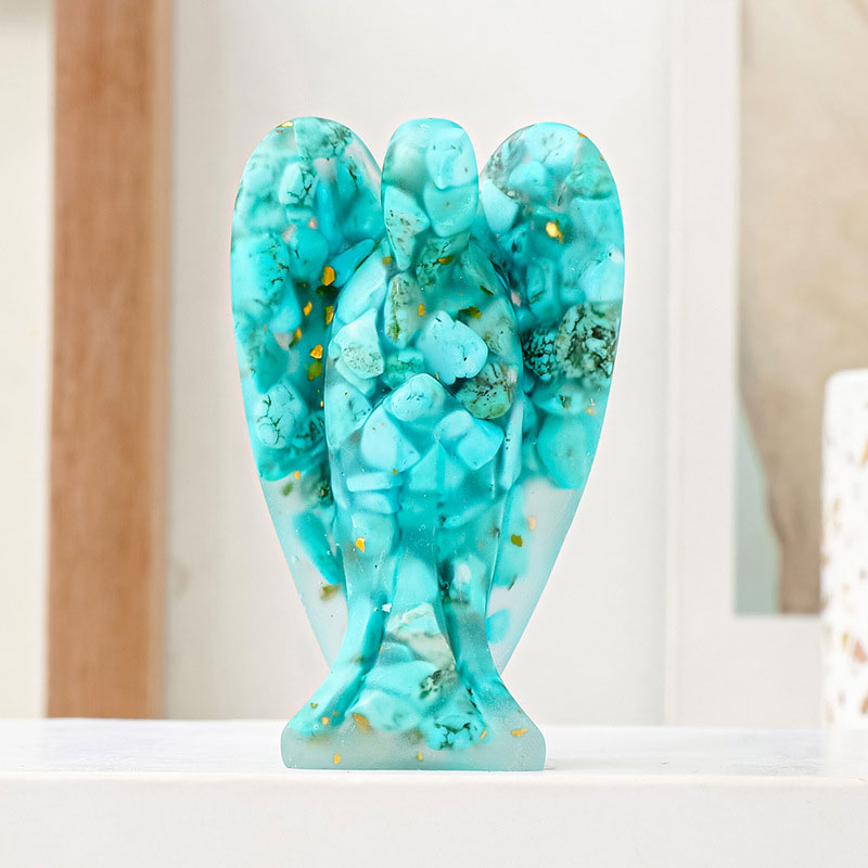 Natural Crystal Gravel Glue Angel Ornaments
