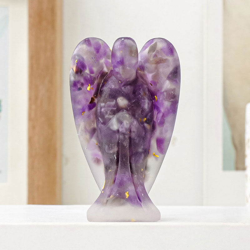 Natural Crystal Gravel Glue Angel Ornaments