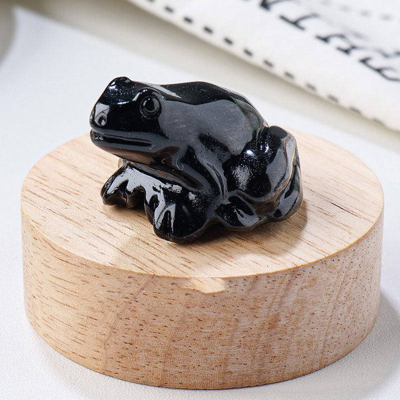Natural Crystal Frog Crystal Raw Stone DIY Animal Mineral Specimen Ornaments