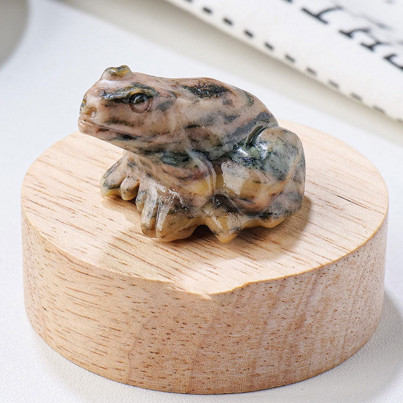 Natural Crystal Frog Crystal Raw Stone DIY Animal Mineral Specimen Ornaments