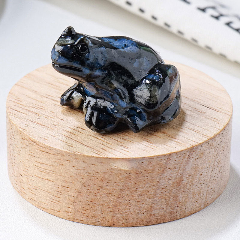 Natural Crystal Frog Crystal Raw Stone DIY Animal Mineral Specimen Ornaments