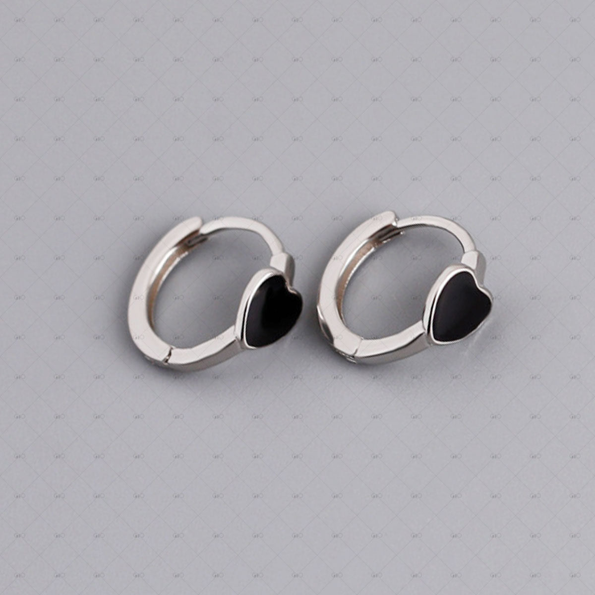 S925 Silver Love Shape Multi-Color Oil Drop Round Earrings