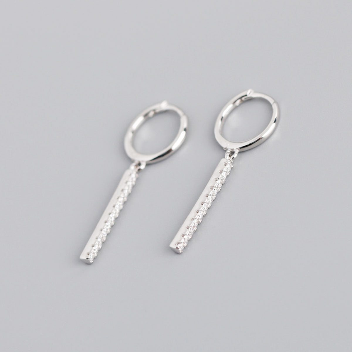 S925 Silver Versatile Square Shape Zirconia Hoop Earrings