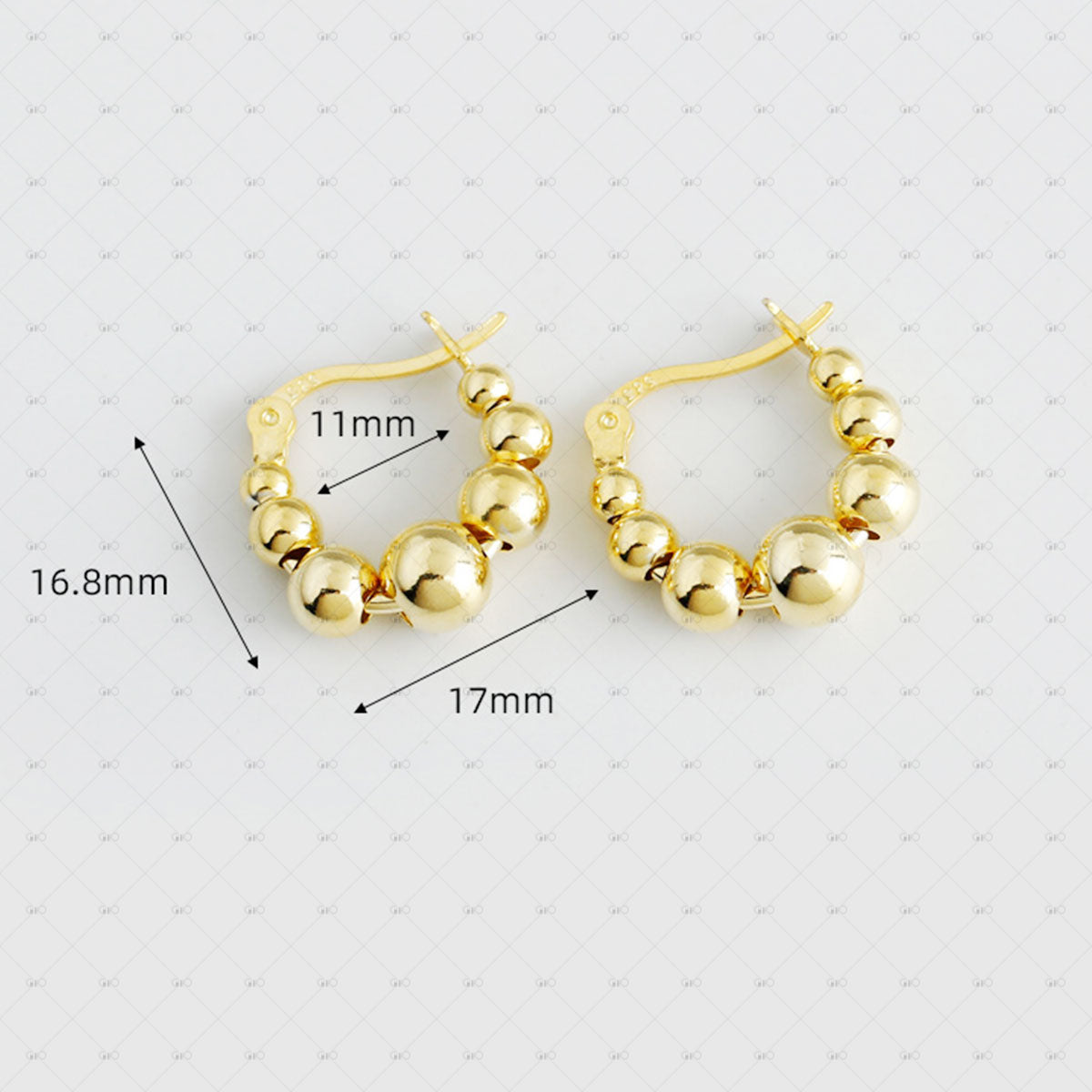 S925 Silver Cool Art Bead Shape Earrings