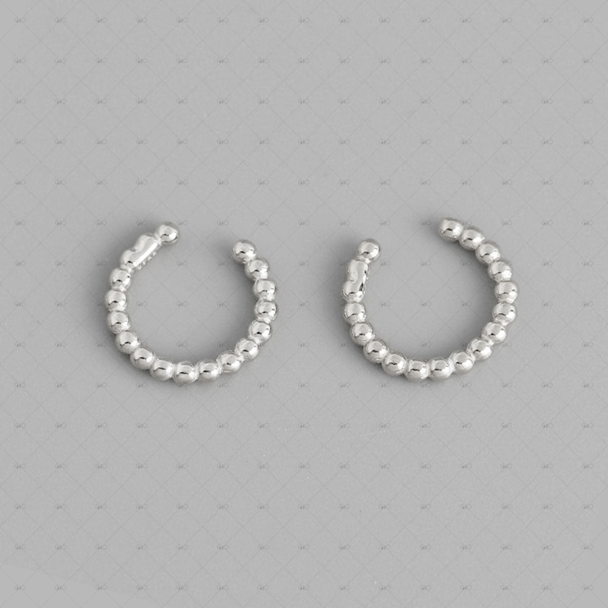 S925 Silver Bead Shape Ear Cuff Earrings