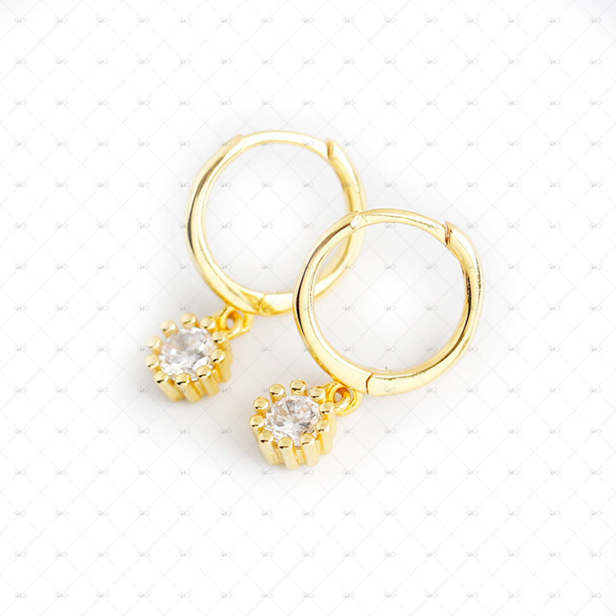 S925 Silver Small Flower Zirconia Round Earrings