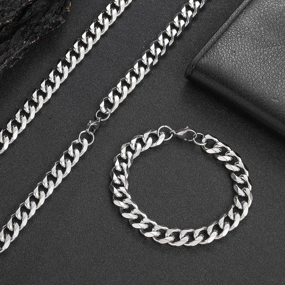 Unisex Six Sided Cuban Chain Bracelet