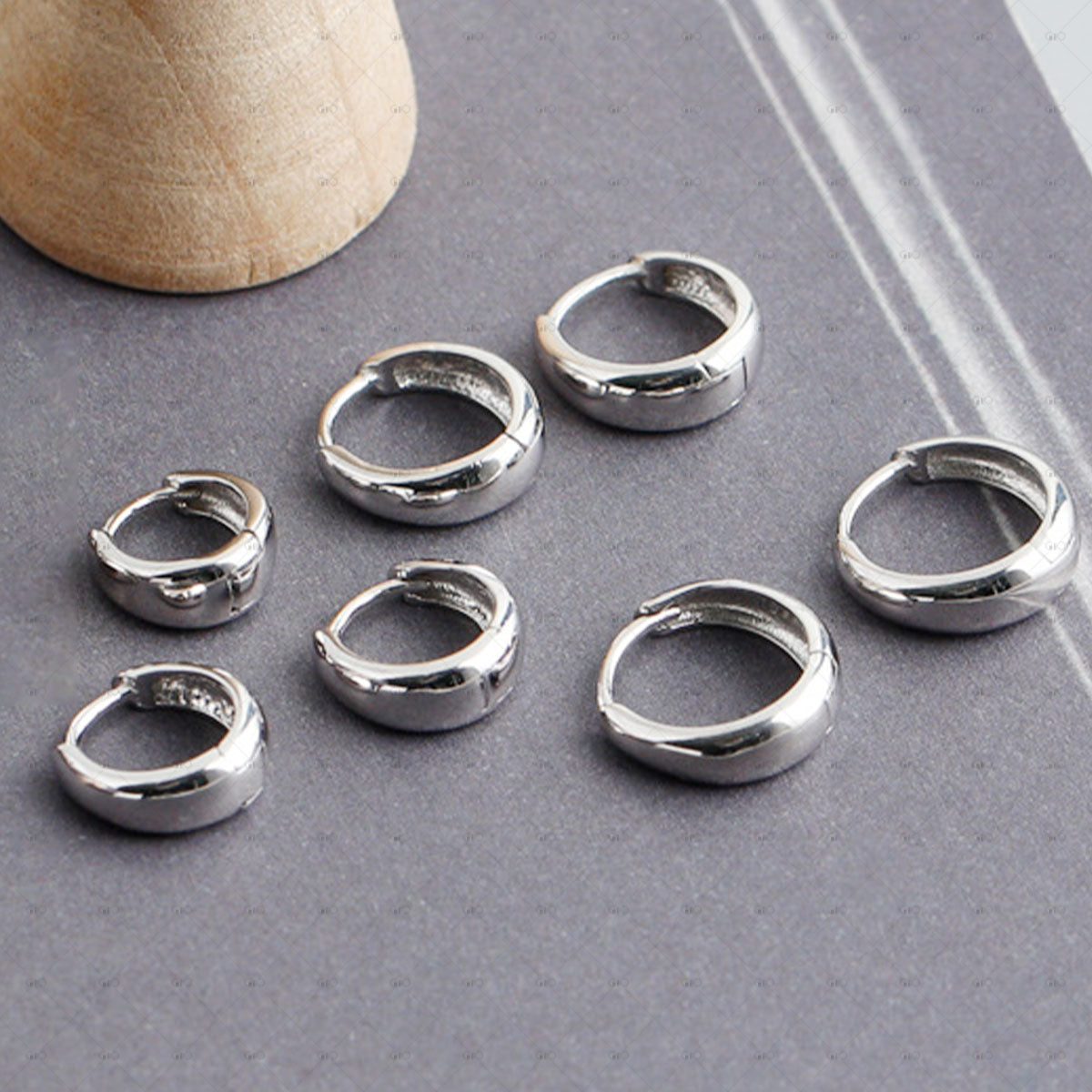 S925 silver classic wide circle earrings