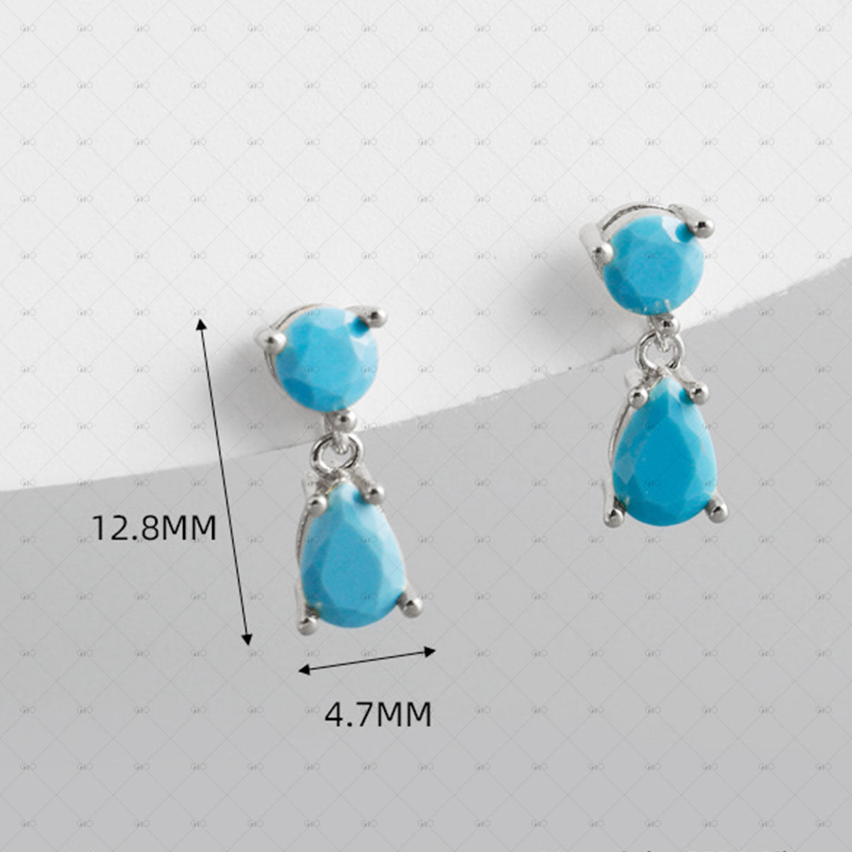 S925 Silver Multi-Color Drop Shape Zircon Earrings