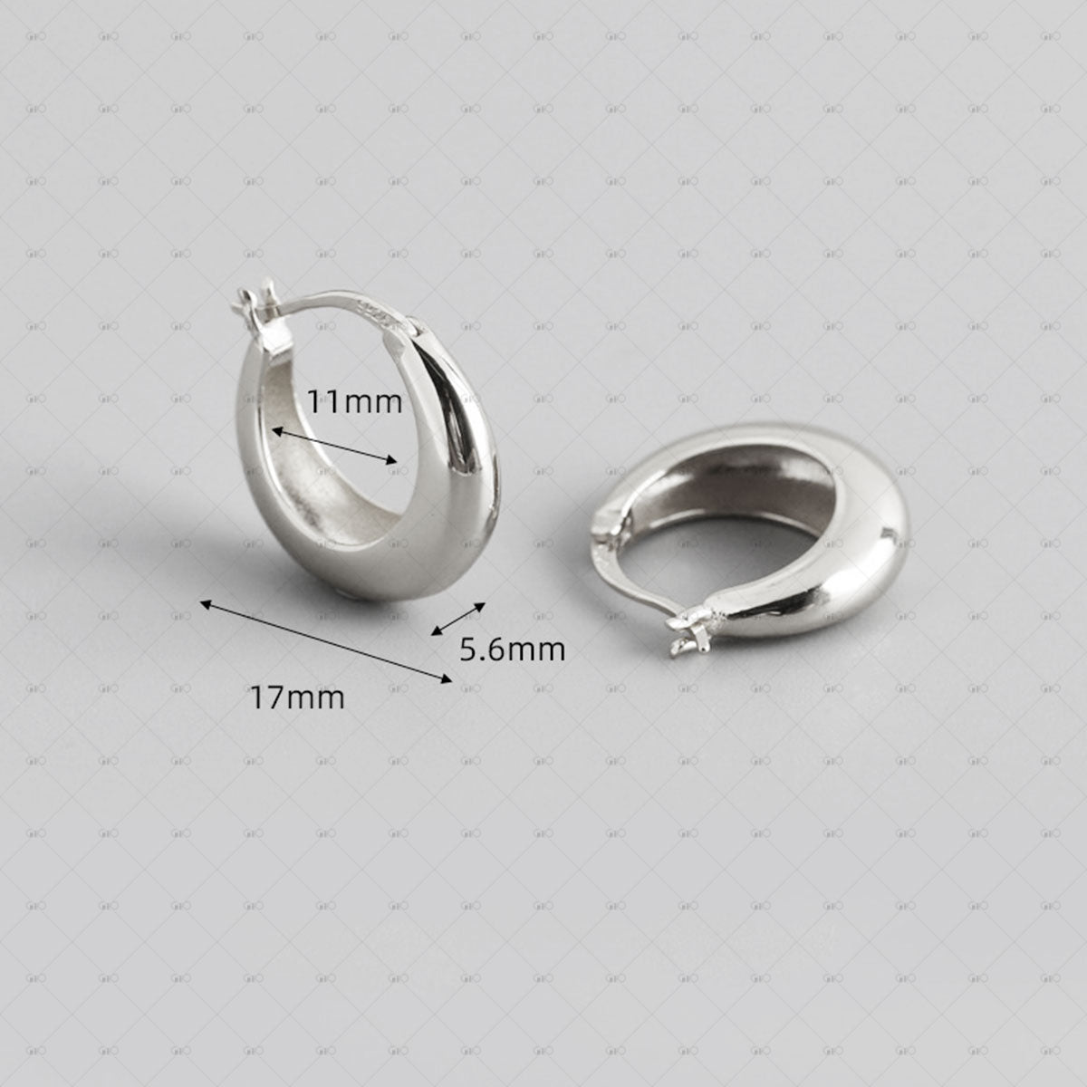 S925 Silver Thick Round Earrings