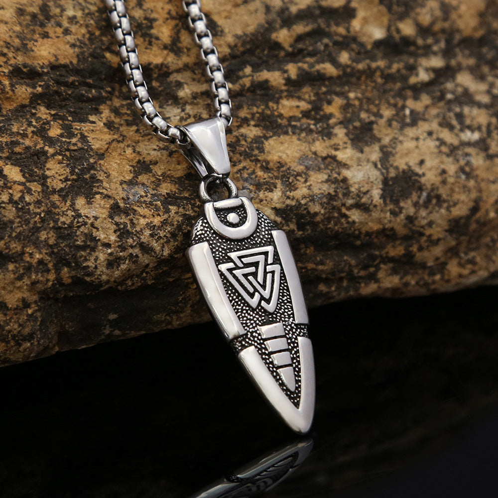 Viking Style Arrow Triangle Logo Necklace