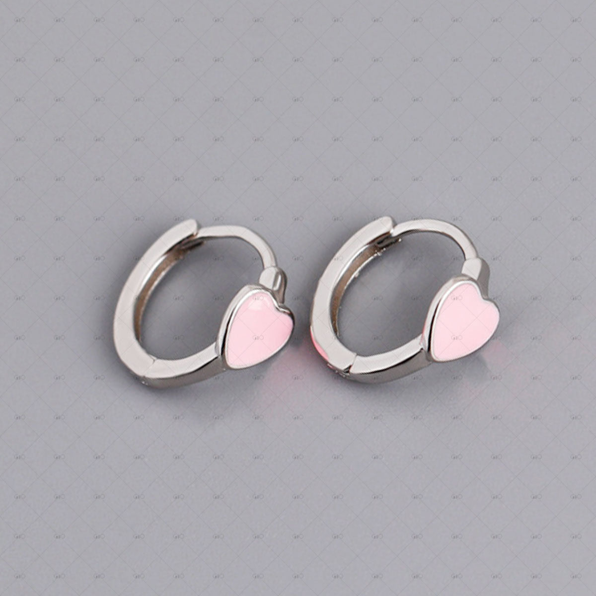 S925 Silver Love Shape Multi-Color Oil Drop Round Earrings