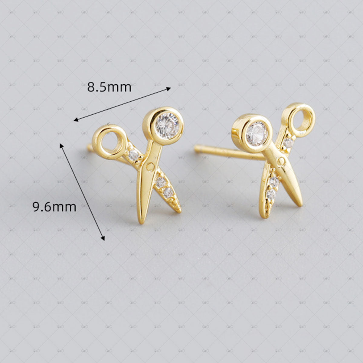 S925 Silver Cute Scissor Shape Zircon Earrings