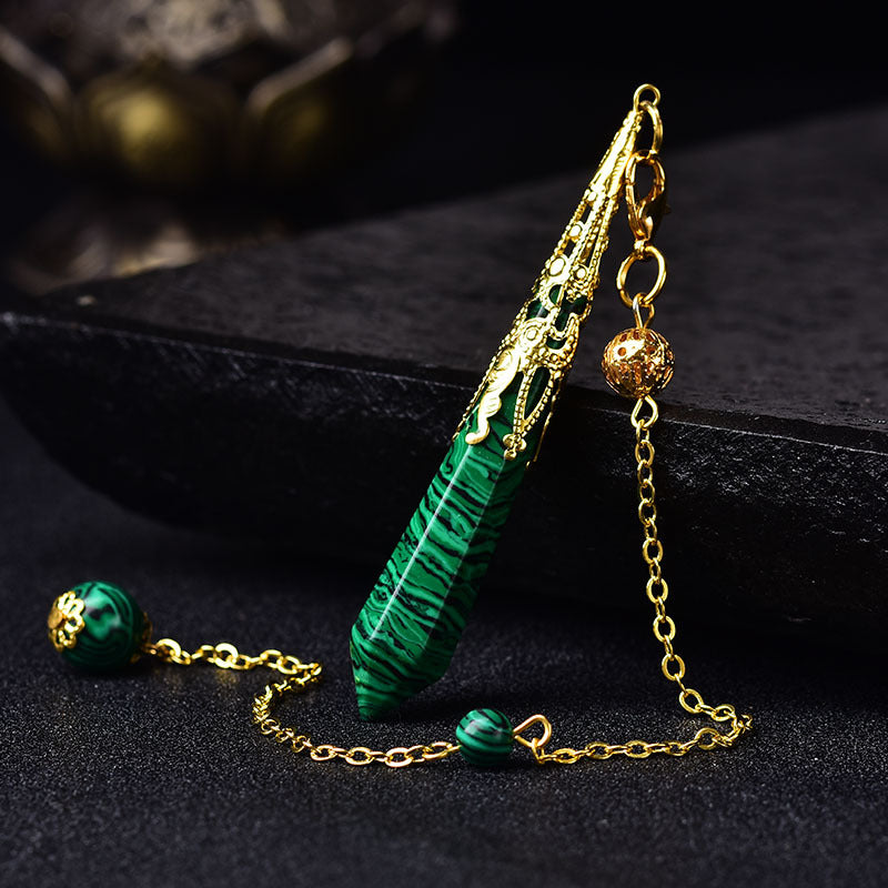 Multicolor Natural Stone Crystal Pendulum