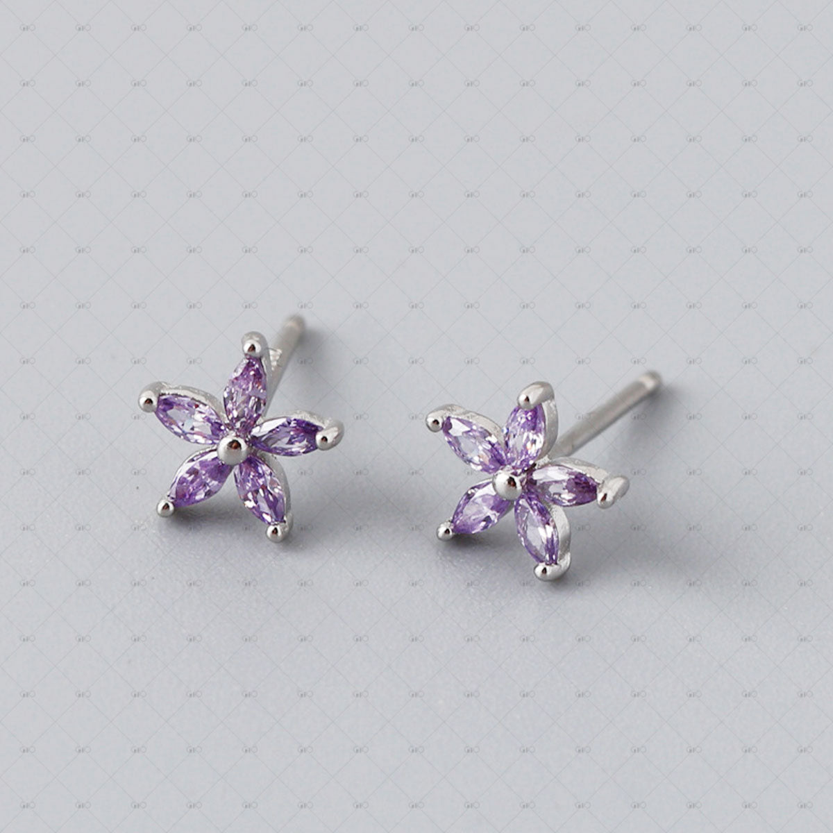 S925 Silver Plum Blossom Marquise Zircon Earrings